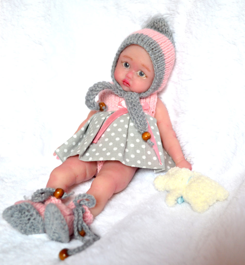 Fulli siliconei baby doll Asel 9.4 inch" ,eyes open handsculpt  by Kovaleva