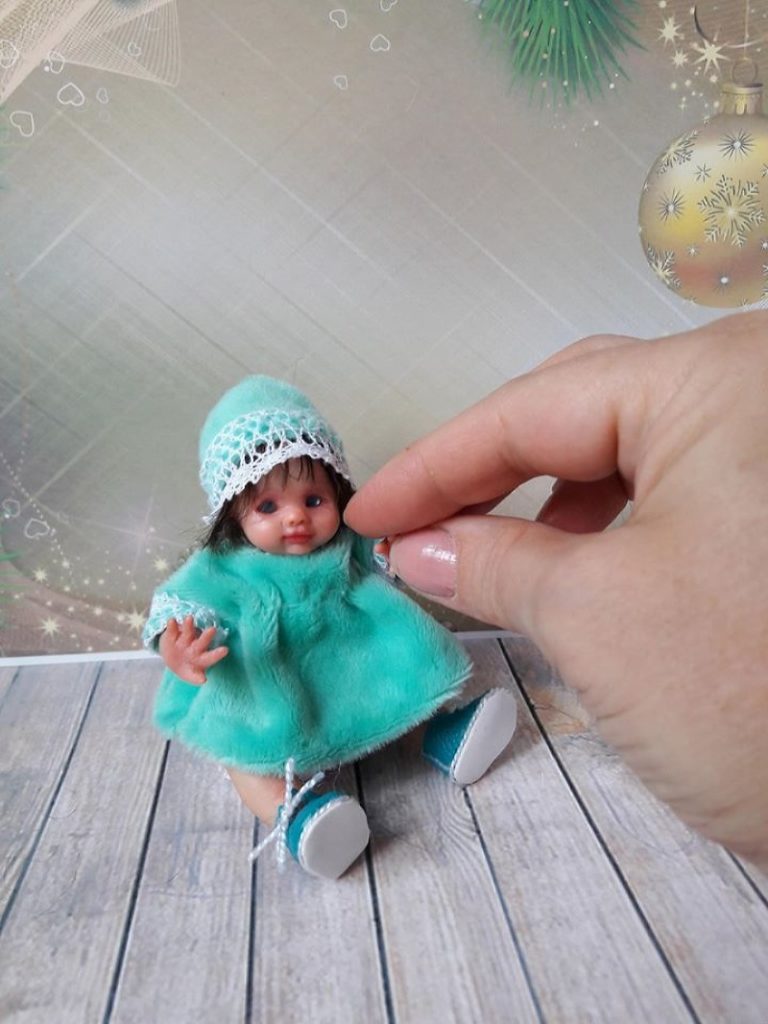 art Mini polymer clay baby doll by Kovalevadoll