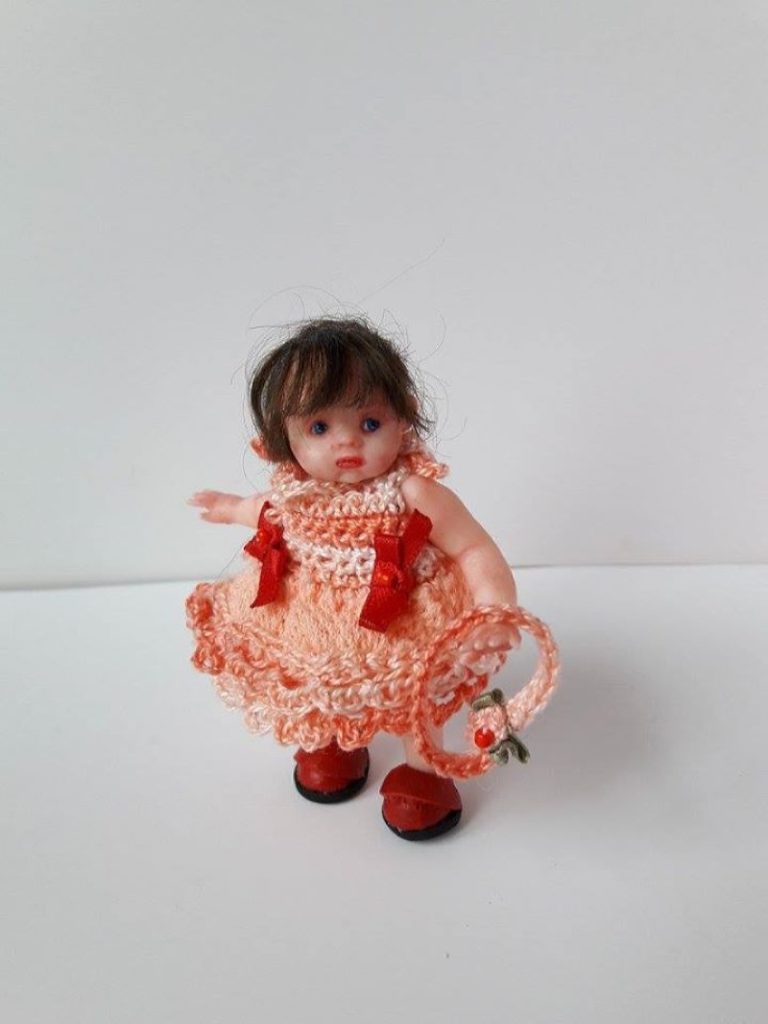 dollhouse doll Mini polymer clay baby doll by Kovalevadoll