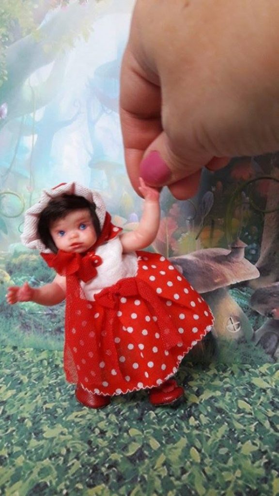 Art dolls mini polymer clay baby doll by Kovalevadoll