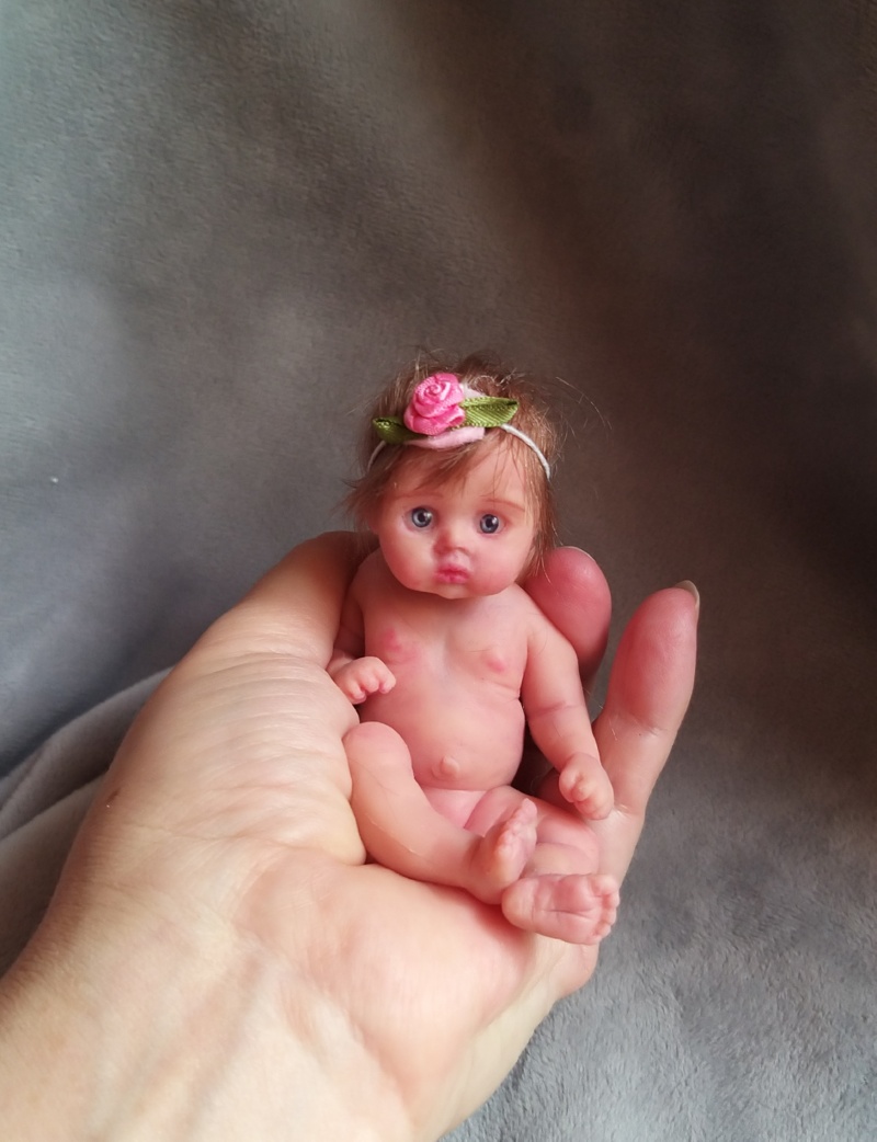 Silicone mini doll with open eyes painted rooting hair- the best gift ...