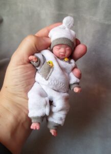 Silicone mini baby boy sleeping doll 5 inch 
