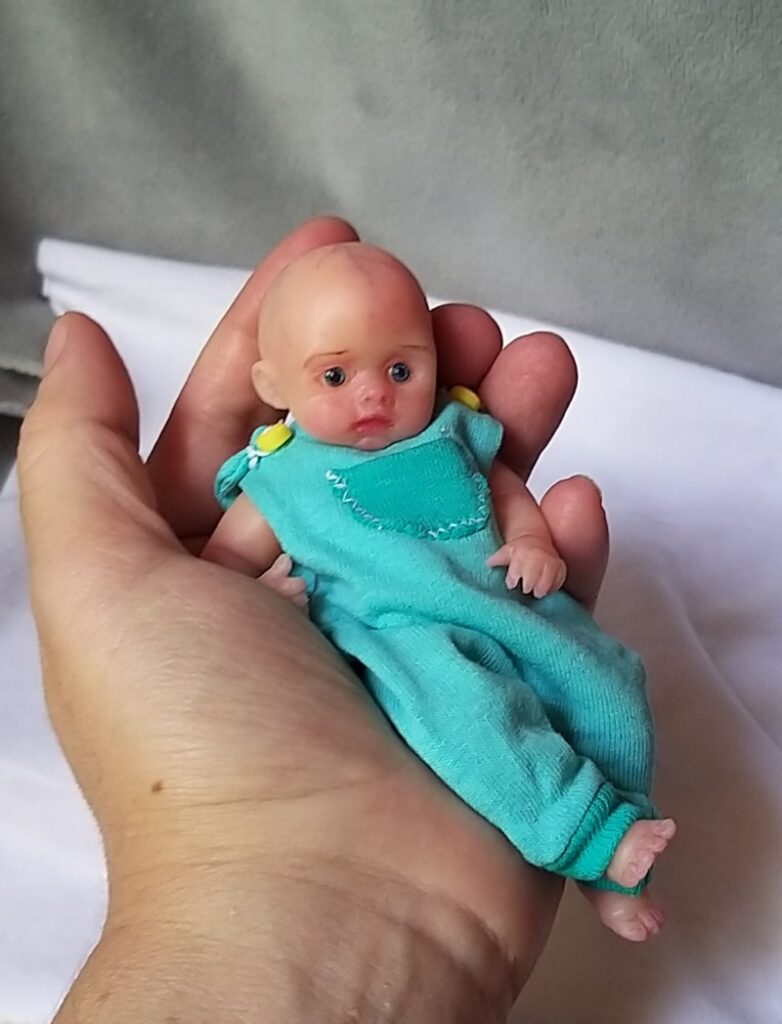 l Mini silicone baby boy full body Oliver 4.7  dark eyes open open mouth with pacifier bottle babies doll mini reborn doll05