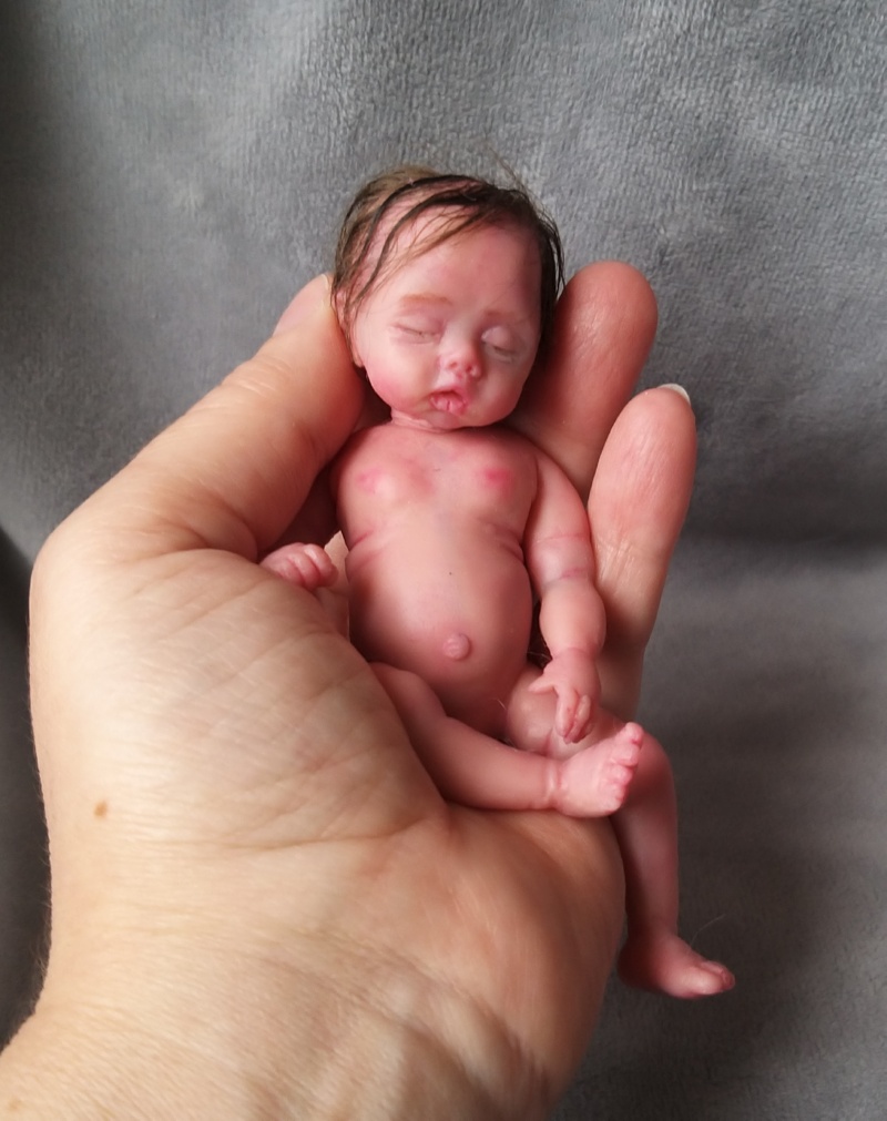 5 inch sleeping silicone baby girl-tiny realistic doll