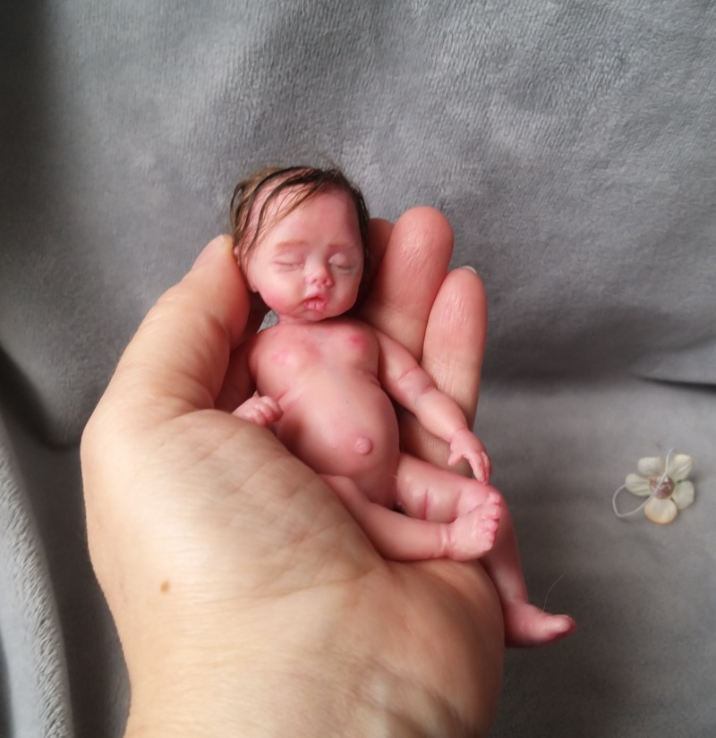 5 inch sleeping silicone baby girl-tiny realistic doll