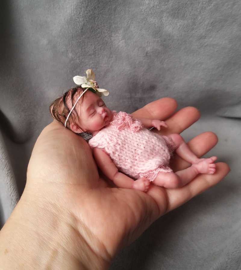 5 inch silicone baby -tiny sleeping realistic doll Petal Kovaleva Natalya18