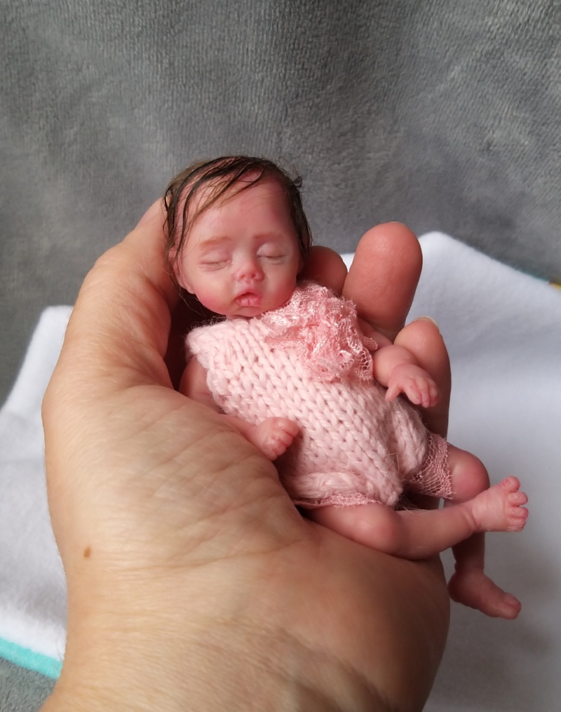 5 inch sleeping silicone baby girl-tiny realistic doll