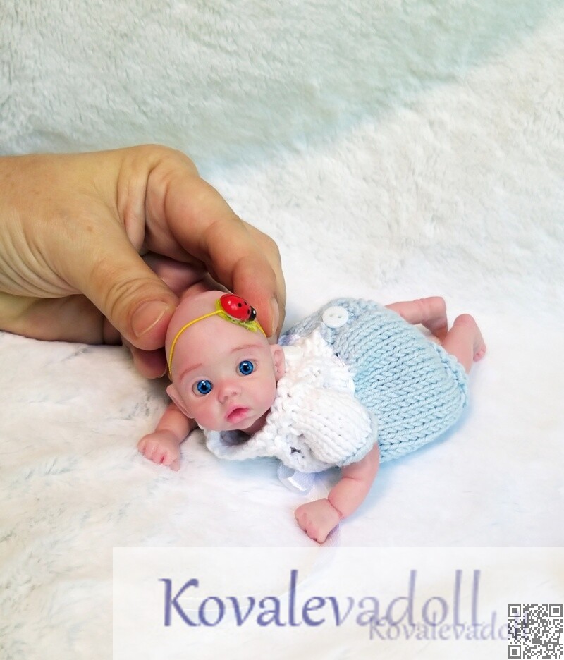 Available silicone Babies for sale - 3 tiny silicone babies 18 Platinum Miniature Silicone Reborn baby Mia 6 inch artist Kovaleva Natalya