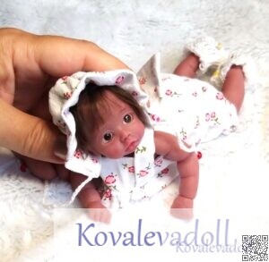 Afro americano mini silicone baby dolls Mia 6 inch by Kovalevadoll Kovaleva Natalya14