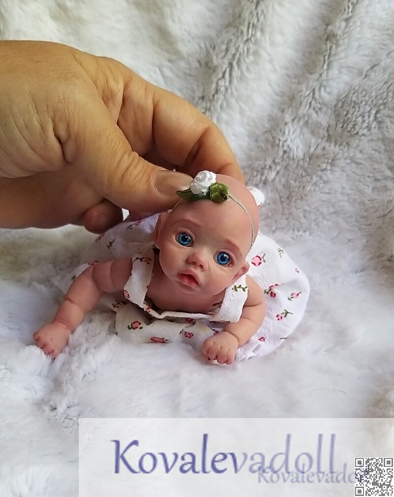 Cute mini silicone baby dolls Mia 6 inch by Kovalevadoll Kovaleva Natalya09