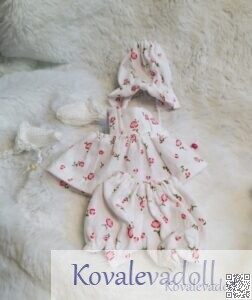 Mini dress for 6 inch silicone babies by Kovalevadoll Kovaleva Natalya03