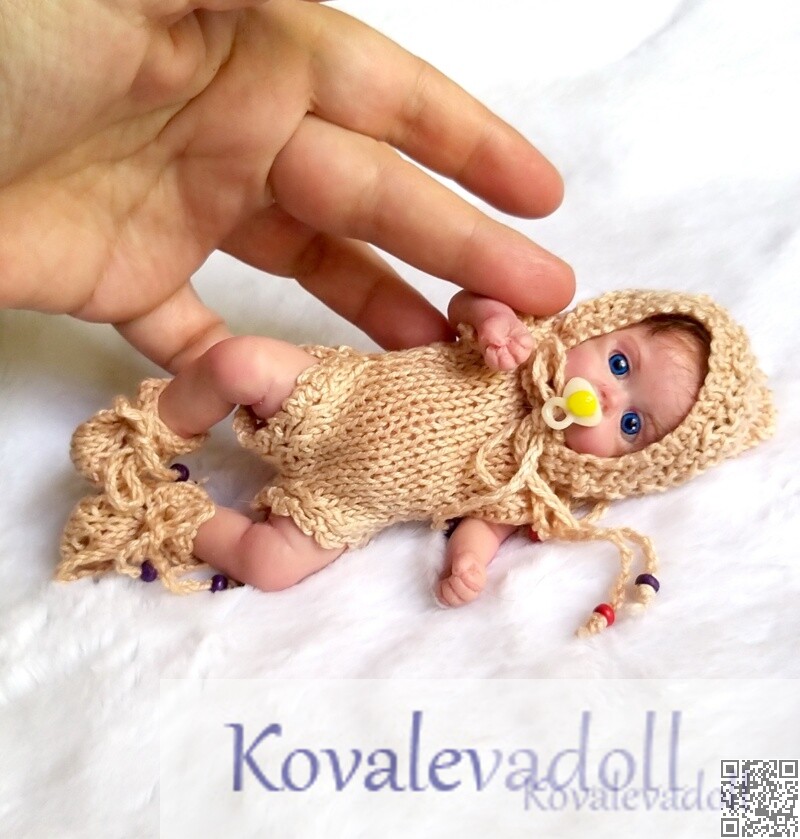 Sale mini silicone baby dolls Petal 5 inch by Kovalevadoll Kovaleva Natalya09