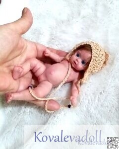 mini silicone baby dolls Katy 6 inch by Kovalevadoll Kovaleva Natalya28