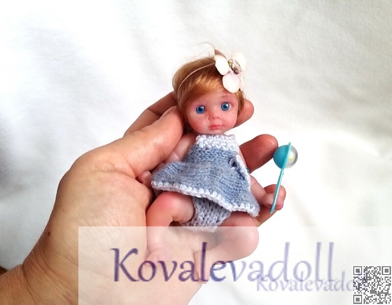 Mini reborn silicone babies 5 inch mini -silicone full body by Kovalevadoll Kovaleva Natalya04