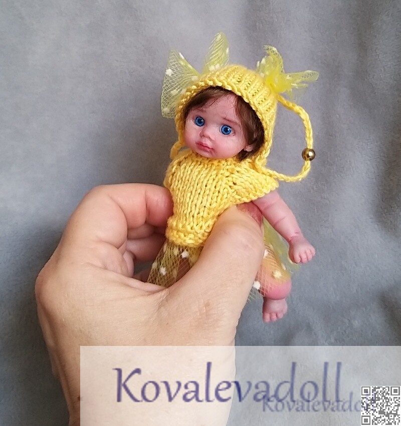 Mini reborn silicone babies 5 inch mini -silicone full body by Kovalevadoll Kovaleva Natalya00