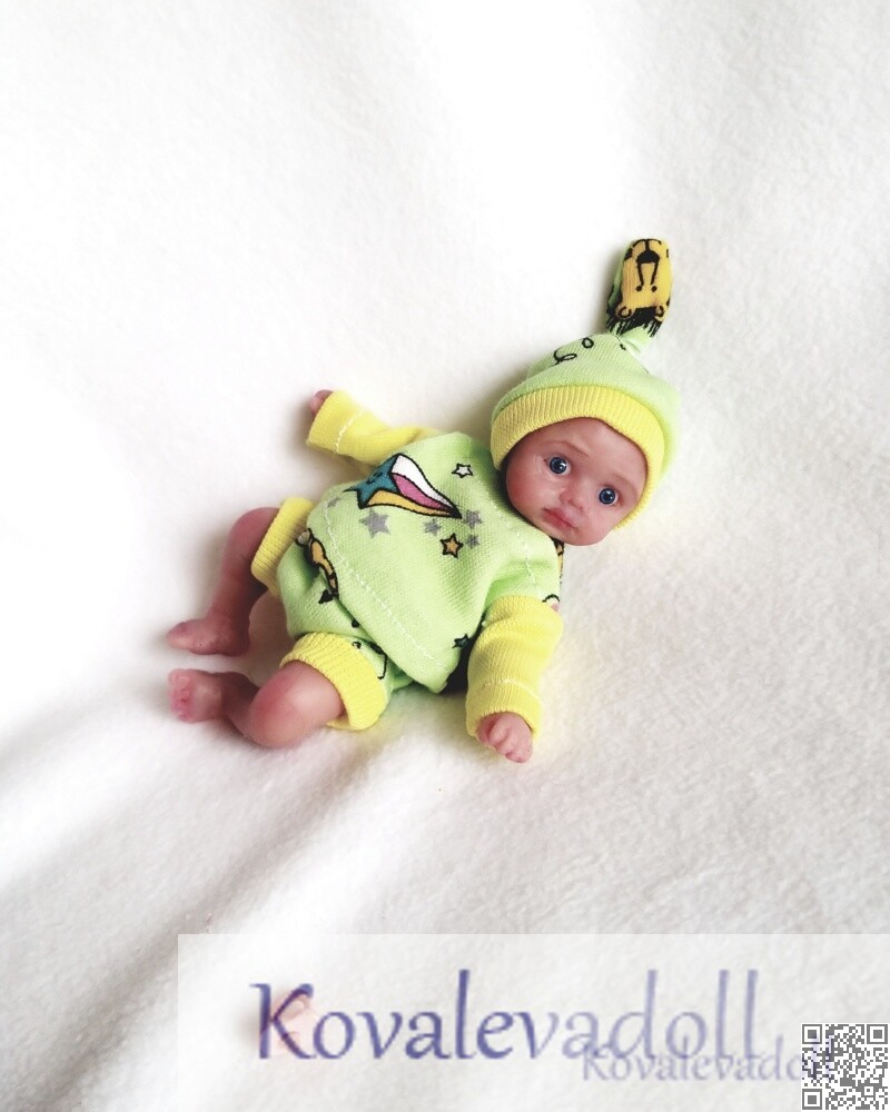 Mini reborn silicone babies 5 inch mini -silicone full body by Kovalevadoll Kovaleva Natalya01