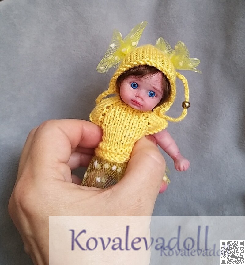 Mini reborn silicone babies 5 inch mini -silicone full body by Kovalevadoll Kovaleva Natalya01