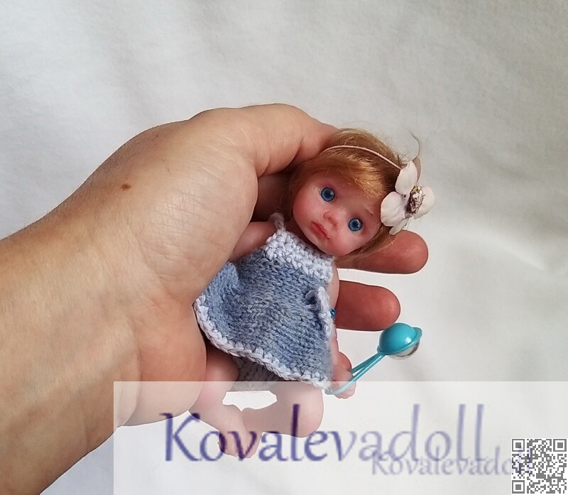 Mini reborn silicone babies 5 inch mini -silicone full body by Kovalevadoll Kovaleva Natalya04