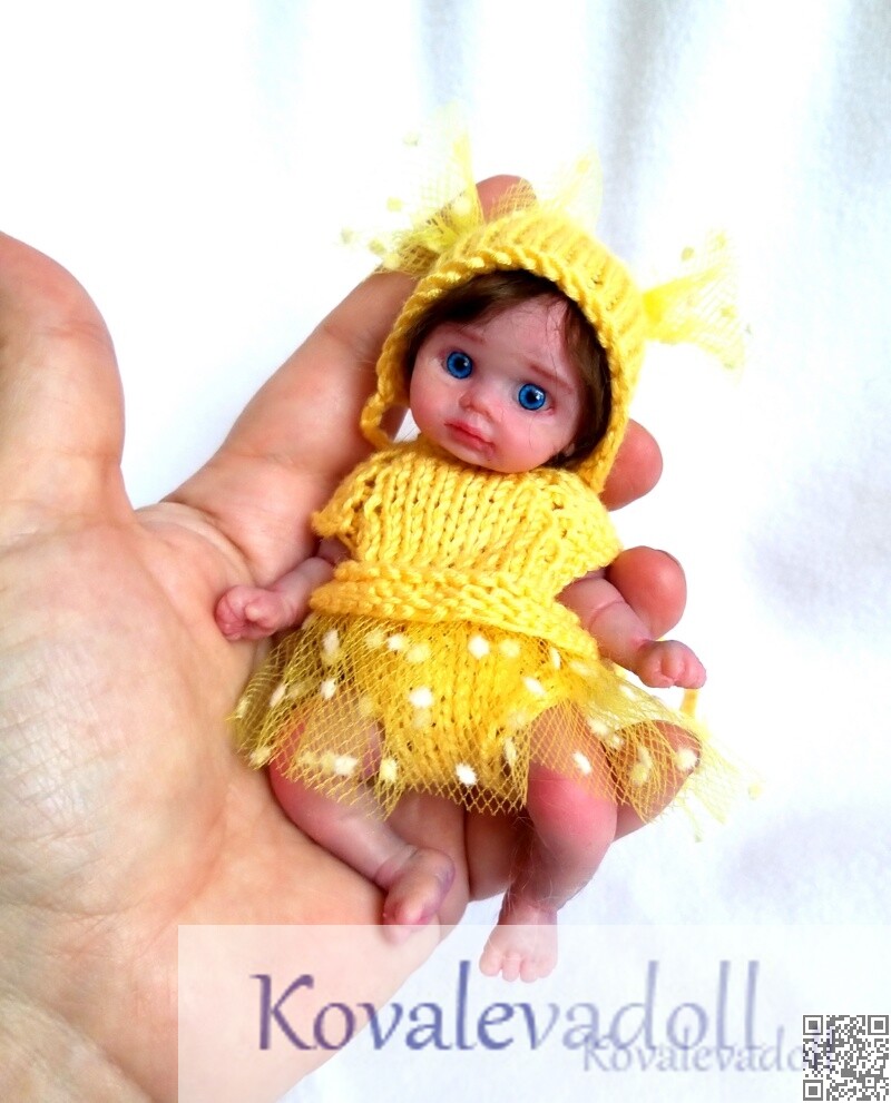 Mini reborn silicone babies 5 inch mini -silicone full body by Kovalevadoll Kovaleva Natalya01