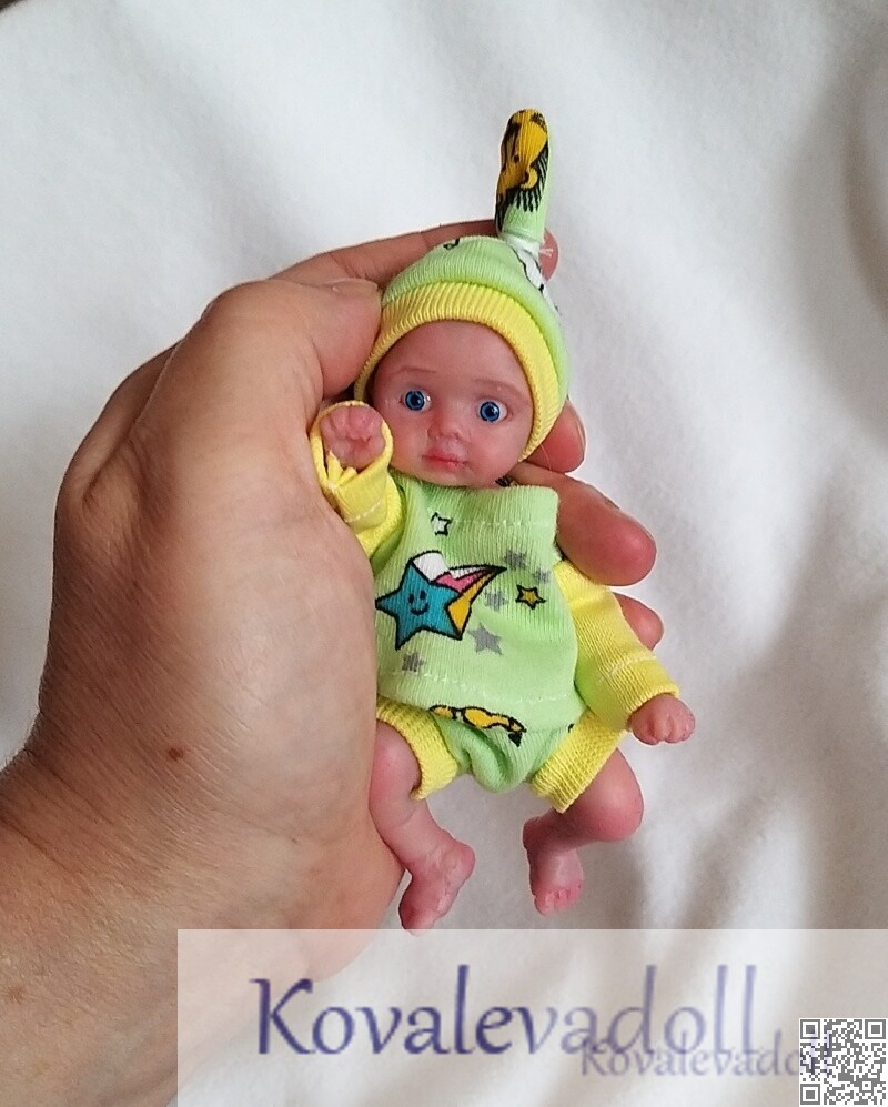 Mini reborn silicone babies 5 inch mini -silicone full body by Kovalevadoll Kovaleva Natalya24