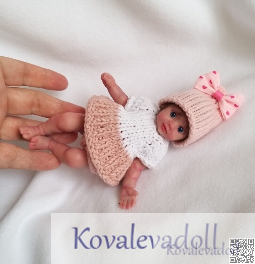 Mini reborn silicone babies 5 inch mini -silicone full body by Kovalevadoll Kovaleva Natalya04