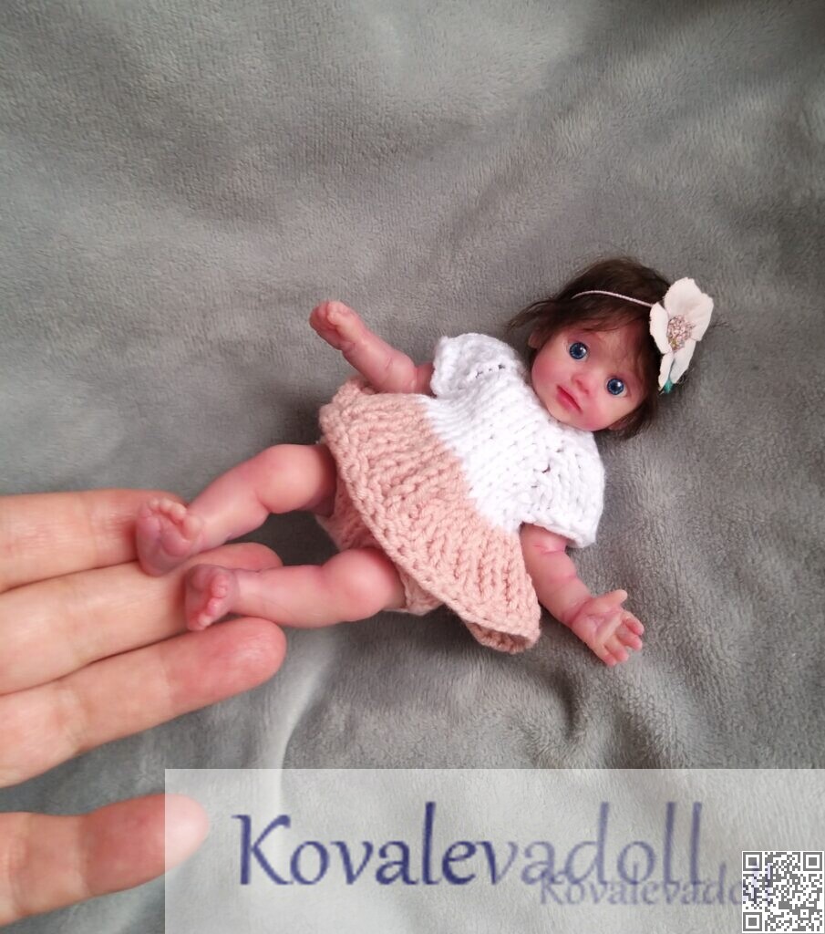 Mini reborn silicone babies 5 inch mini -silicone full body by Kovalevadoll Kovaleva Natalya04