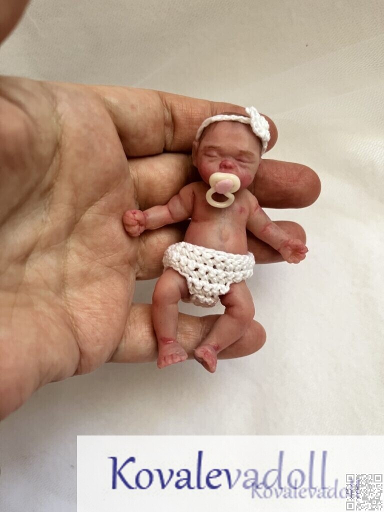 Tiny silicone baby dolls 3 inch by Kovalevadoll