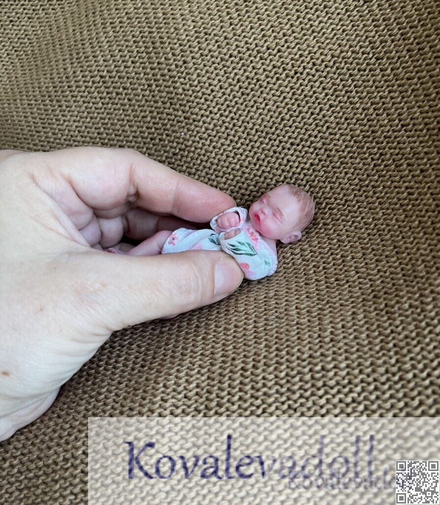 Tiny silicone baby dolls 3 inch by Kovalevadoll