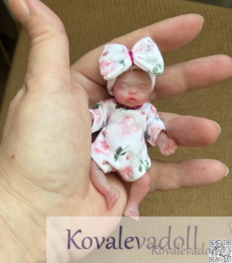 Tiny silicone baby dolls 3 inch by Kovalevadoll