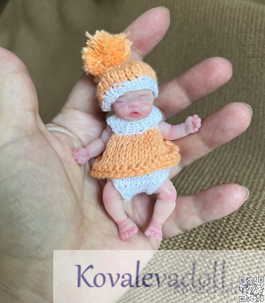 Tiny silicone baby dolls 3 inch by Kovalevadoll