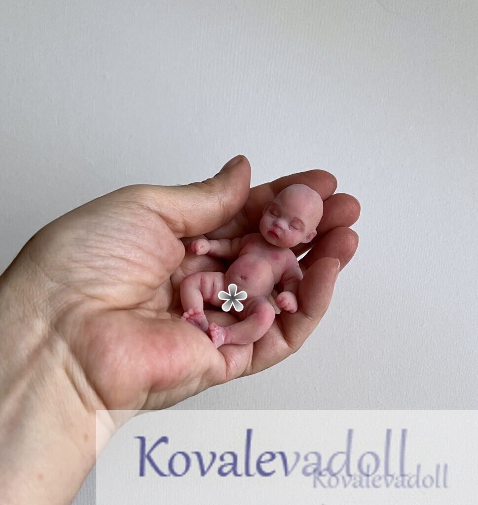 mini silicone baby handmade by Kovalevadoll